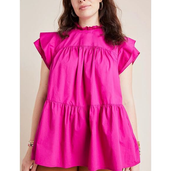 Anthropologie Maeve Ophelia Babydoll Tunic Pink Size S - Picture 1 of 8